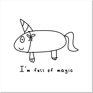 Unicorn Magic Funny Comic Cartoon Silly Joke Posters and Art